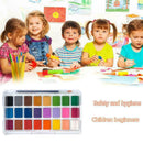 Watercolor Pigment Set 24 Colors Solid With Water Brush New V8F2