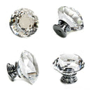 16X 40MM Clear Diamond Crystal Glass Door Knobs Drawer Cabinet Furniture Ki