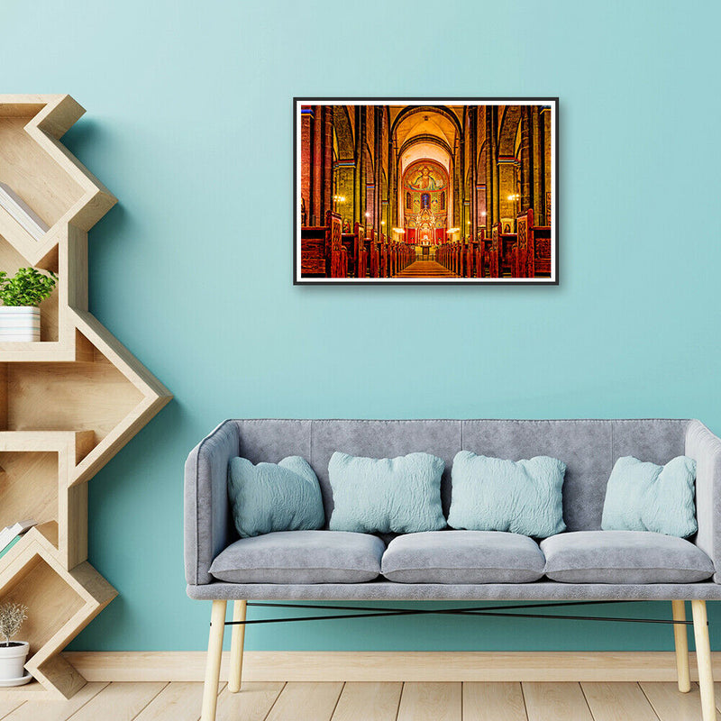 1000pcs DIY Church Interior Paper Puzzle Stress Relief Toys Handmade Gifts