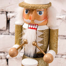 38cm Wooden Nutcracker Drummer Figures Ornaments for Shelves and Tables, Home