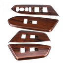 4Pcs Peach Wood Grain Car Interior Inner Electric Window Switch Panel Cover