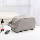 Brown Waterproof Toiletry PU Bags Leather Travel Cosmetic Bag Organizer Wom