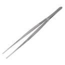 Hospital Home Stainless Steel Straight Tweezers Forceps Handy Tool 9.6" Lon