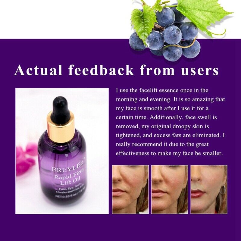 Breylee Essential Oils Rapid Firming Lifting Face Essence Oil Massage Anti  V7K4