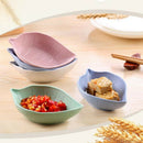 Leaves Shape Baby Kids Dish Bowl Wheat Straw Soy Sauce Dish Rice Bowl Plate G3E6