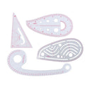 4 Pcs Sewing Ruler Set Metric Ruler Set French Curve Pattern Grading RulerB Hn