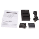Battery + Dual Charger for HERO4 / 2 Pcs 1600mAh AHDBT-401 Li-ion M&O