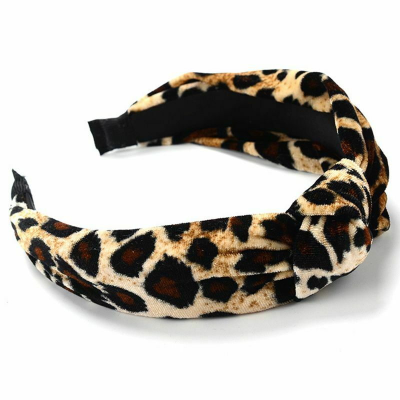 5X(Leopard Twist Knot Pattern Headband Sweet Chiffon Print Hair Band Fashi G4C1)