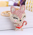 Cute Fox Rhinestone Key Chain Keyring Keychain Handbag Bag Pendant Car Deco