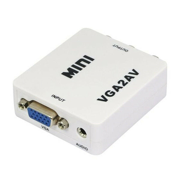 1080P Mini Digital VGA to RCA AV TV CVBS Converter with audio for PC laptop â„–[