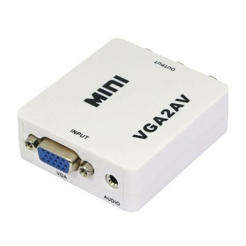 1080P Mini Digital VGA to RCA AV TV CVBS Converter with audio for PC laptop â„–[