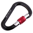 24KN Screw Locking Carabiner For Mountaineering Rock Climbing - Black