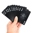 54pcs Waterproof Black Plastic Playing Cards Poker Cards Magic Playing Cards %o