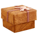 24 Pcs Ring Earring Jewelry Display Gift Box Bowknot Square Case brown