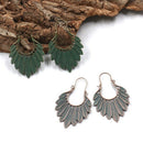 Bohemia Natural Style Ethnic Big Leaf Dangle Earrings For Women Gypsy Summe