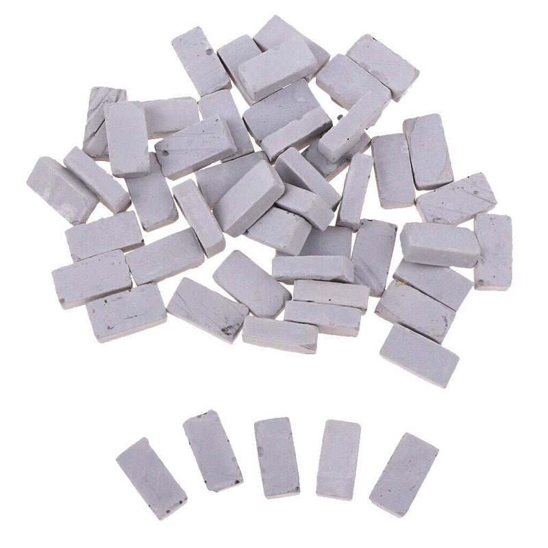 1/16 Scale House Wall Building 50x Gray Bricks 1.7x0.9cm for Sand Armor Land