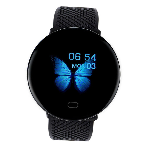 Smart Watch Fitness Tracker Heart Rate Monitor for Android iOS Black