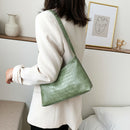 Alligator Pattern Women Shoulder Totes Bag Retro PU Clutch Handbag (Green)