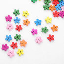 100pcs Mixed Christmas  Flower Sewing Scrapbook Craft Wooden Buttons DIY