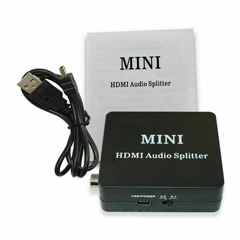 HDMI Audio extractor Splitter to with Converter Stereo SPDIF + Cable TOSLINK bs