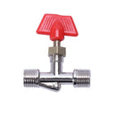 15/32" Male to Male Thread Inline Manual Valve for Air Compressor Red+Silve