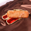 Fashion Iron Clip Lipstick Case Holder With Mirror Inside & Snap-On Closure  lj