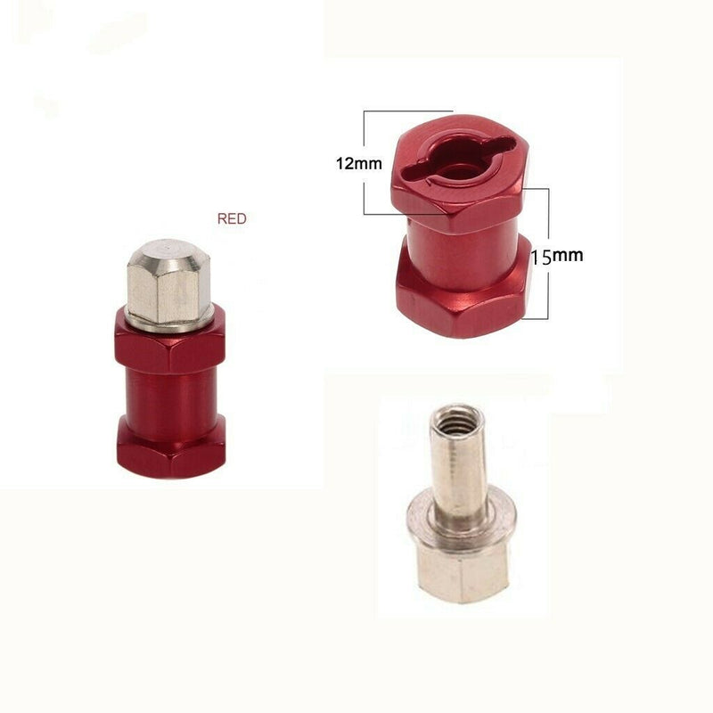 12mm Wheel Extension Adaptor 15mm Longer for 1/10 RC Axial SCX10 D90 HPI HSP