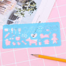 4pcs Cute Hollow Drawing Template Rulers Student Sketchpad Drafting Tools
