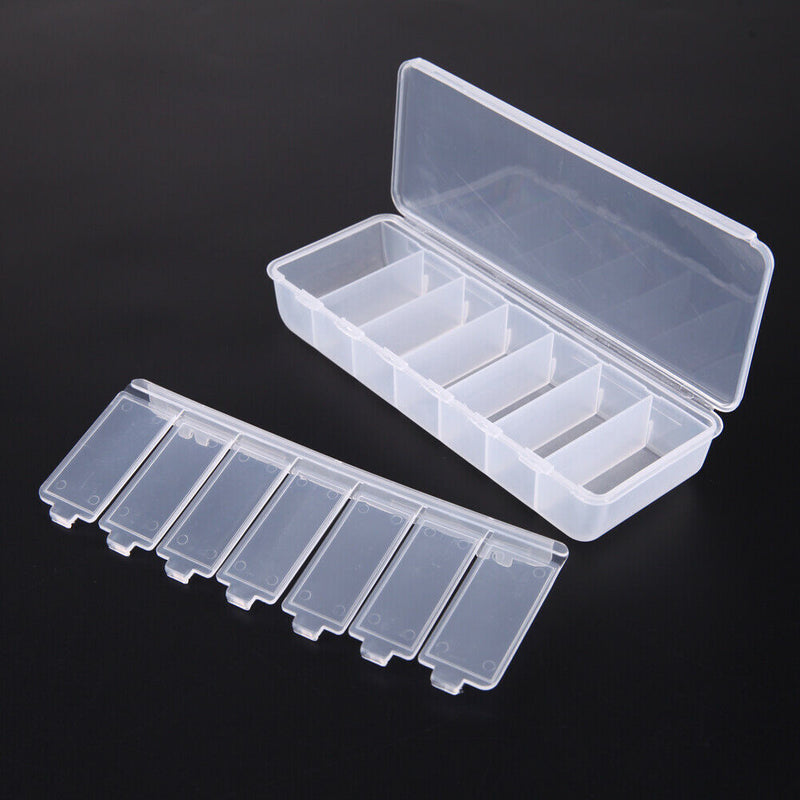 Large Travel Pill Cases Portable 7-Day Medicine Box Tablet Container(Clear) A