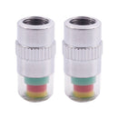 2 Pcs Motorcycle Car Air Tyre Tire Valve Pressure Warning Caps 2.4 Bar New