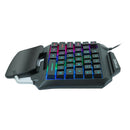 One Hand Gaming Keyboard 35 Keys Rainbow Backlit Wrist Rest Ergonomic Keypad