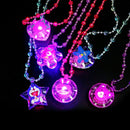 LED Flashing Necklace Cartoon Animals Light Up Pendants Heart Party Flower A9S6