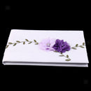 Wedding Guest Book White Lace Purple Flowers Signature Book Party Decor