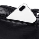 Hit Color Shoulder Messenger Handbags Women Leather Crossbody Bags (Black)