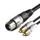 2Pieces Dual RCA Male to XLR 3 Pin Female Mic Cable Splitter Connector Lead