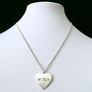 Love Heart Pendant Witch Letter Halloween Necklace Women Party Jewelry Gift