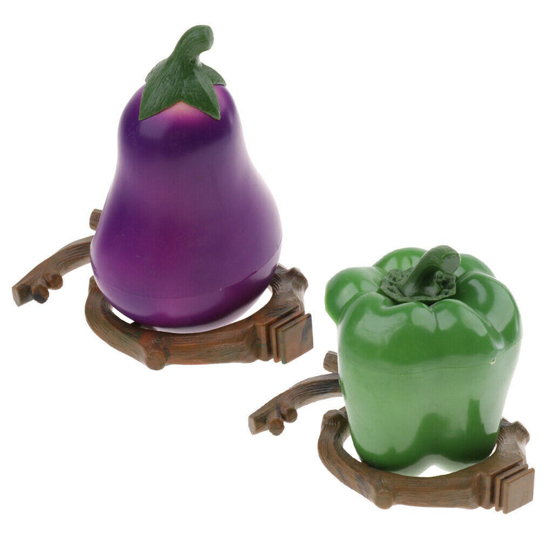 Bird Small Parrot Pigeons Stand Feeding Cup Eggplant & Pepper