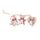 1 Set 6Pcs Christmas Decorations Ornaments Wooden Printing Ornaments Merry  C2H4