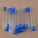 50Pcs 12x100mm Transparent Clear Plastic Test Tubes Vials+Push Caps Set