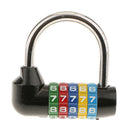Security Padlock 5 Dial Code Combination Lock for Traveling Suitcase -Black