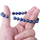 Natural 8mm Lapis Lazuli Beads Bracelets Unisex Elastic Bangle Jewelry Gif JR