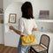 Women Pleated Shoulder Bag Chain Totes PU Cloud Messenger Handbag (Yellow)