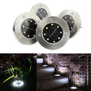 Solar Ground Lights,8 Led Garden Pathway Outdoor In-Ground Lights,4 Pack(Wh
