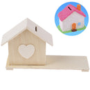 Kid Baby DIY White Wooden Coin House Gift Toys Save Money Mud Chalet Crafts - OZ