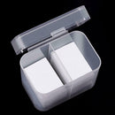 2 Grids Transparent Plastic Cotton Swab Storage Box Nail Towel Holder Organizer