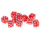 10 Piece D6 Dice Playing Games for Dungeons and Dragons MTG RPG Gaming 16mm Red
