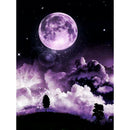 Diamond Painting Purple Cloudy Moon Full Round Drill Wall Picture 30x40cm