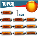 10x Amber 4 LED Clearance Side Marker Light for Car Truck Trailer Pickup 12-24V
