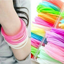 10x Luminous Neon Silicone Gummy Loom Rubber Fashion Hairband Wristband Bracelet