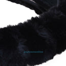 Black Soft Elastic Winter Warm Plush Steering Wheel Cover Auto Car Accessory